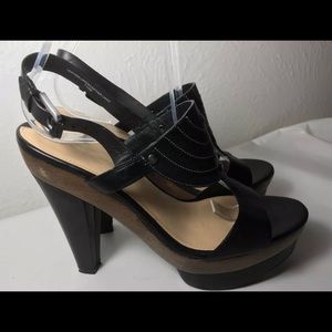 Via spiga size 7.5 M black & wood heel